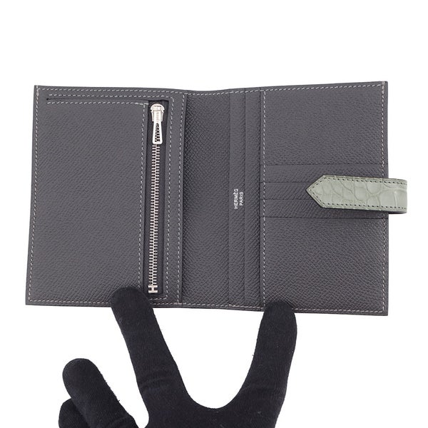 エルメス 二つ折り財布 ベアンコンパクト タッチ グラファイト/グリシマン/シルバー金具 エプソン U刻印