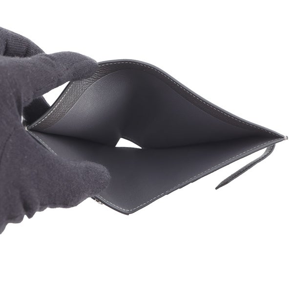 エルメス 二つ折り財布 ベアンコンパクト タッチ グラファイト/グリシマン/シルバー金具 エプソン U刻印