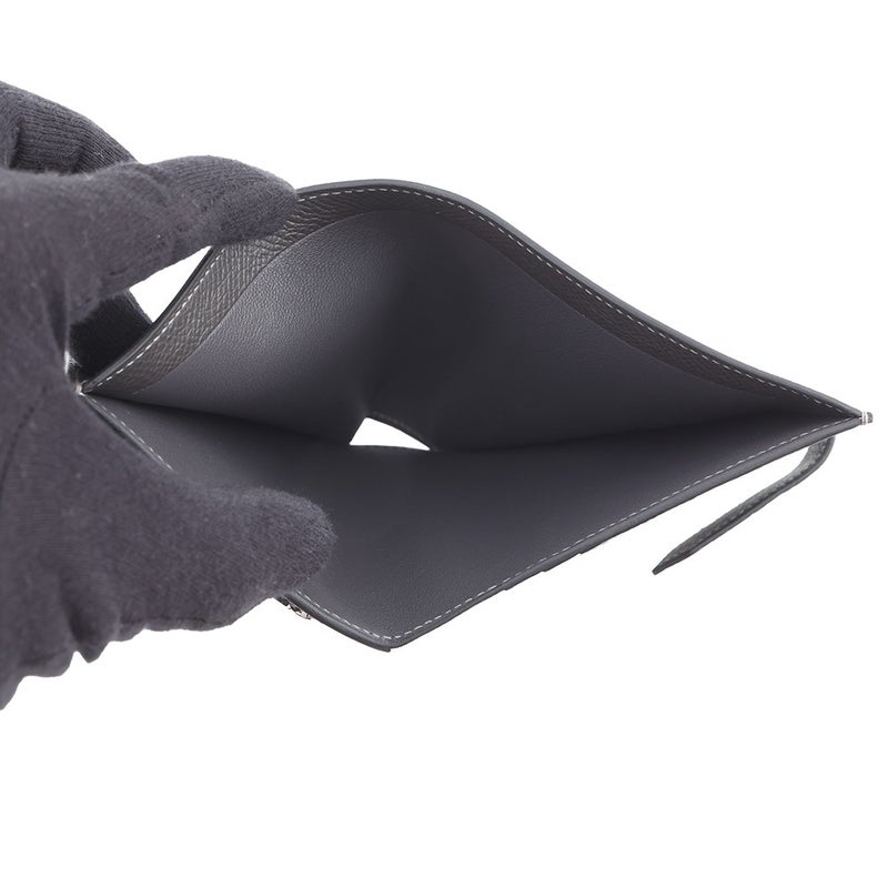 エルメス 二つ折り財布 ベアンコンパクト タッチ グラファイト/グリシマン/シルバー金具 エプソン U刻印