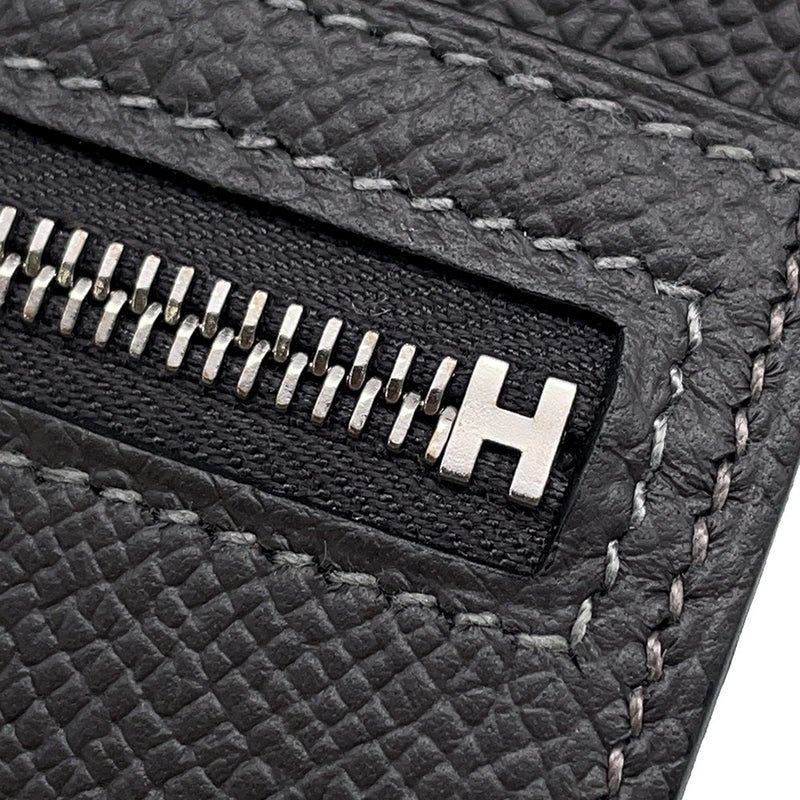 エルメス 二つ折り財布 ベアンコンパクト タッチ グラファイト/グリシマン/シルバー金具 エプソン U刻印