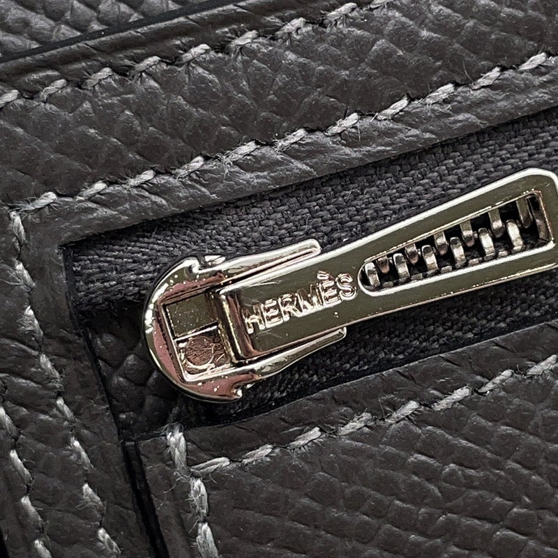 エルメス 二つ折り財布 ベアンコンパクト タッチ グラファイト/グリシマン/シルバー金具 エプソン U刻印