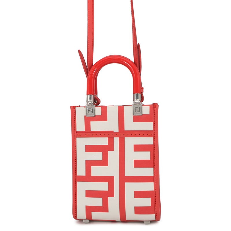 フェンディ ハンドバッグ サンシャイン ショッパー ミニ キャンバス 8BS051マークジェイコブスコラボ 2ｗayショルダー 白