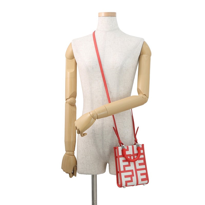 フェンディ ハンドバッグ サンシャイン ショッパー ミニ キャンバス 8BS051マークジェイコブスコラボ 2ｗayショルダー 白