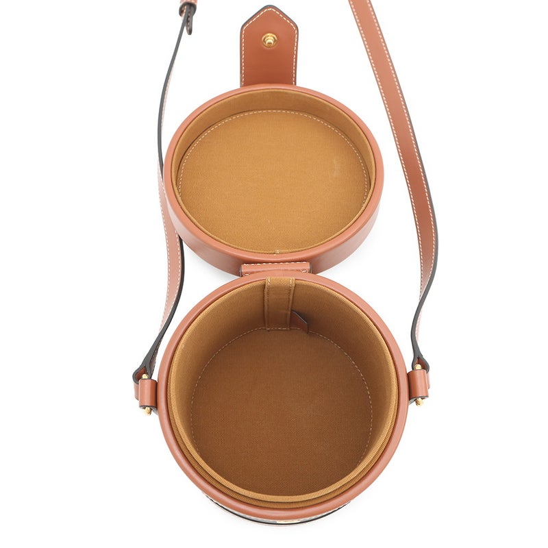 セリーヌ ショルダーバッグ トリオンフ タンブール スモール PVC レザー 195642 CELINE ブラウン