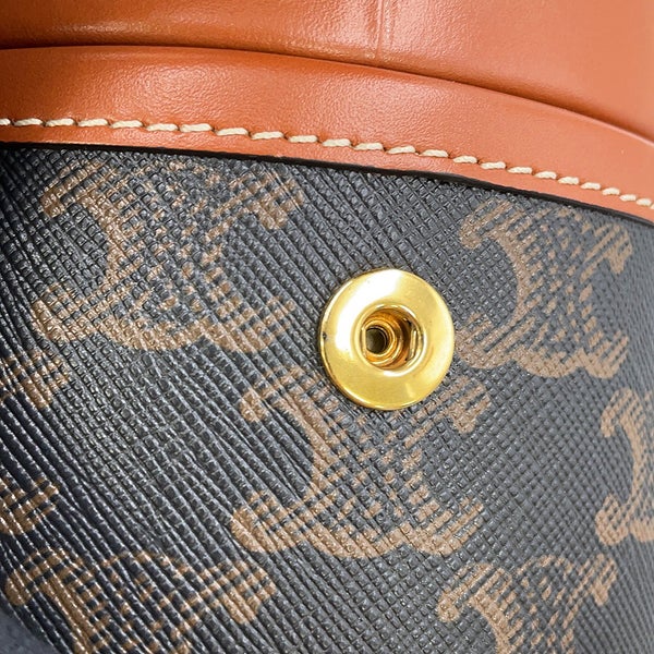 セリーヌ ショルダーバッグ トリオンフ タンブール スモール PVC レザー 195642 CELINE ブラウン