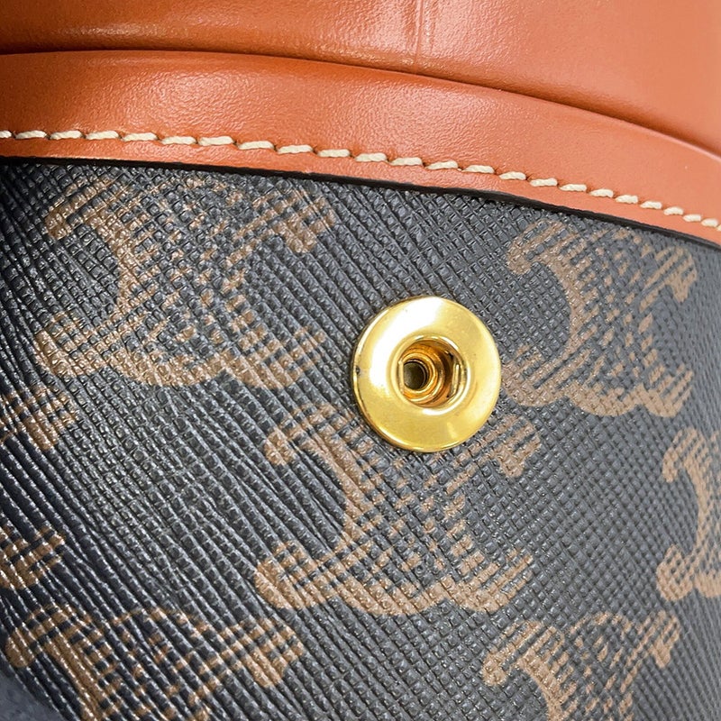 セリーヌ ショルダーバッグ トリオンフ タンブール スモール PVC レザー 195642 CELINE ブラウン