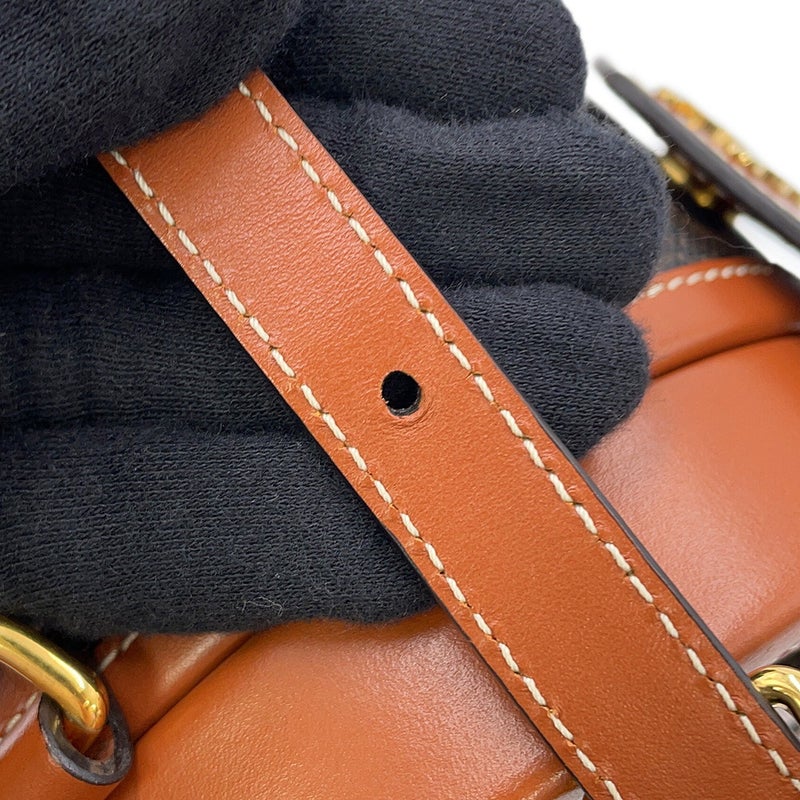 セリーヌ ショルダーバッグ トリオンフ タンブール スモール PVC レザー 195642 CELINE ブラウン