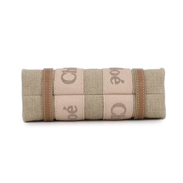 クロエ ハンドバッグ ウッディ トート ミニ キャンバス/シャイニーカーフレザー CHC24UP237L1726Y Chloe 2way