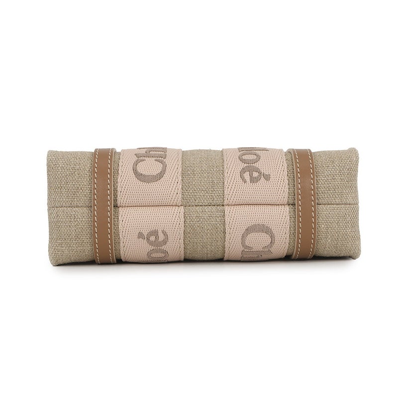 クロエ ハンドバッグ ウッディ トート ミニ キャンバス/シャイニーカーフレザー CHC24UP237L1726Y Chloe 2way