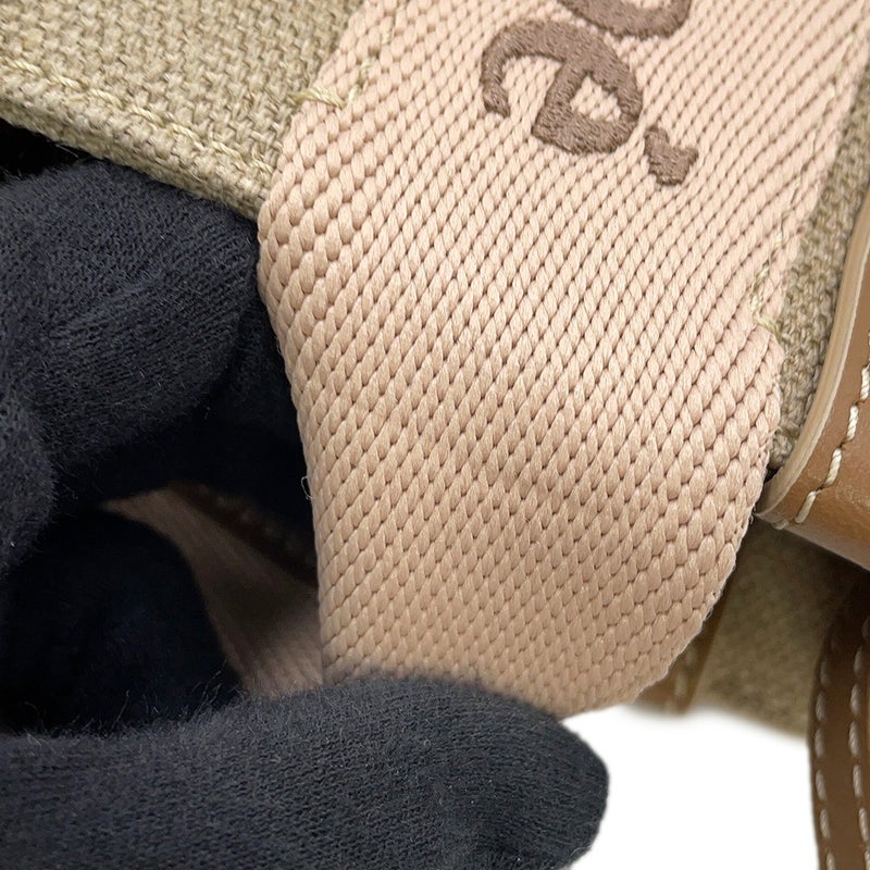 クロエ ハンドバッグ ウッディ トート ミニ キャンバス/シャイニーカーフレザー CHC24UP237L1726Y Chloe 2way