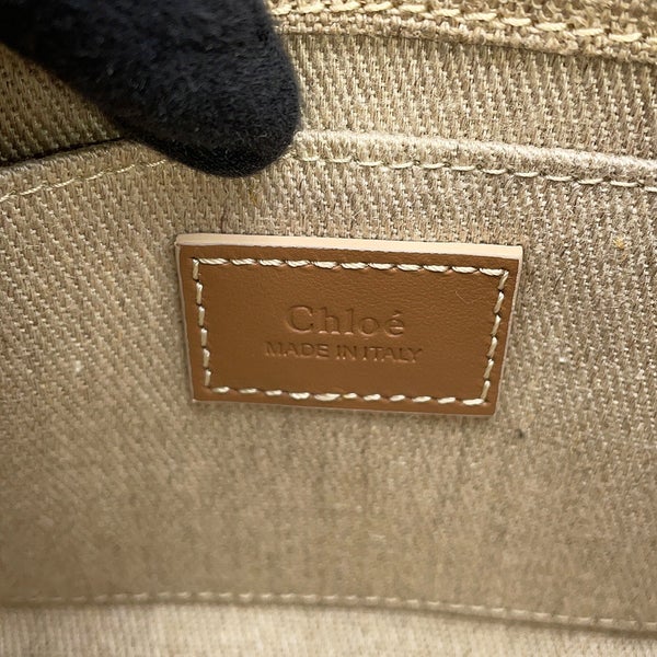 クロエ ハンドバッグ ウッディ トート ミニ キャンバス/シャイニーカーフレザー CHC24UP237L1726Y Chloe 2way