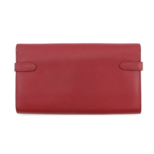 エルメス 長財布 ケリーウォレット ロング ルージュグレナ/ゴールド金具 エプソン X刻印 HERMES