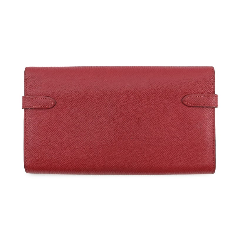 エルメス 長財布 ケリーウォレット ロング ルージュグレナ/ゴールド金具 エプソン X刻印 HERMES