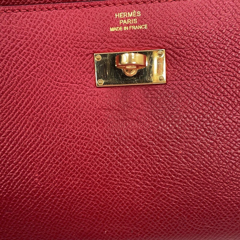 エルメス 長財布 ケリーウォレット ロング ルージュグレナ/ゴールド金具 エプソン X刻印 HERMES