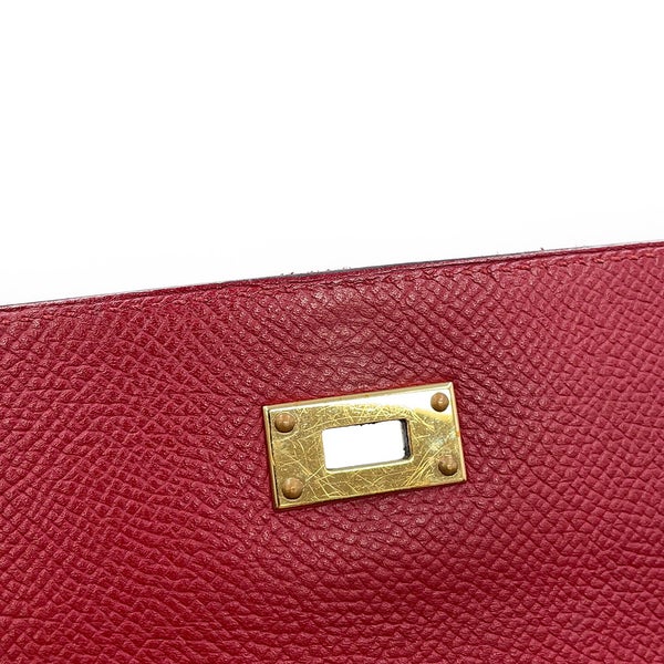 エルメス 長財布 ケリーウォレット ロング ルージュグレナ/ゴールド金具 エプソン X刻印 HERMES