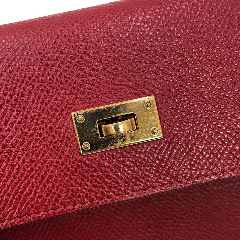 エルメス 長財布 ケリーウォレット ロング ルージュグレナ/ゴールド金具 エプソン X刻印 HERMES