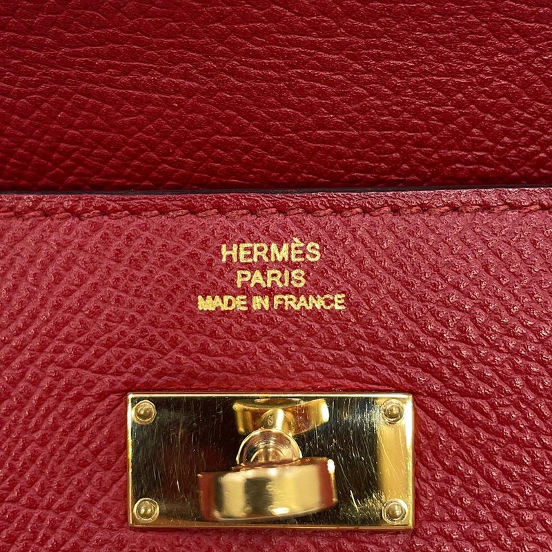 エルメス 長財布 ケリーウォレット ロング ルージュグレナ/ゴールド金具 エプソン X刻印 HERMES