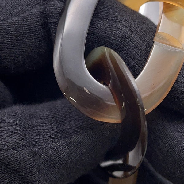 エルメス ネックレス  バッファローホーン アリゲーターマット □L刻印 HERMES アクセサリー