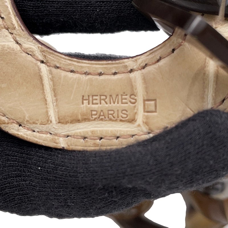 エルメス ネックレス  バッファローホーン アリゲーターマット □L刻印 HERMES アクセサリー