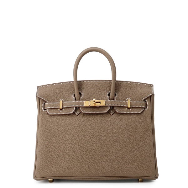 エルメス バーキン25 エトゥープ/ゴールド金具トゴ W刻印 HERMES Birkin ハンドバッグ