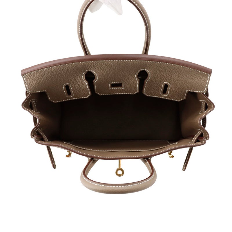 エルメス バーキン25 エトゥープ/ゴールド金具トゴ W刻印 HERMES Birkin ハンドバッグ