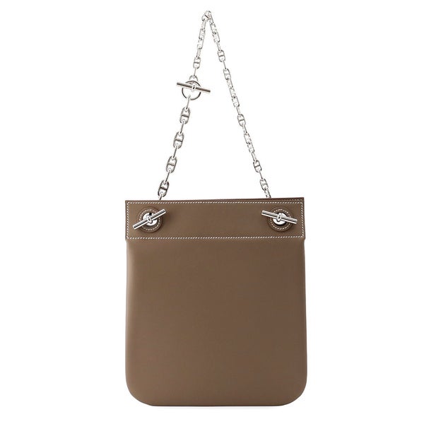 エルメス ショルダーバッグ ポッシュ・クリケティス エトゥープ/シルバー金具 スイフト K刻印