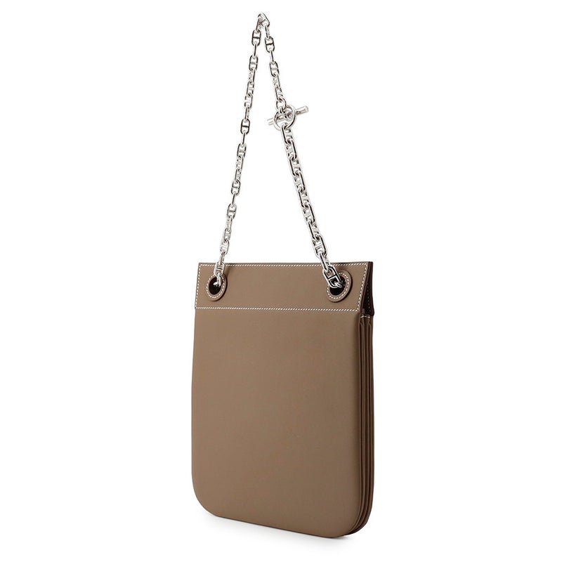 エルメス ショルダーバッグ ポッシュ・クリケティス エトゥープ/シルバー金具 スイフト K刻印