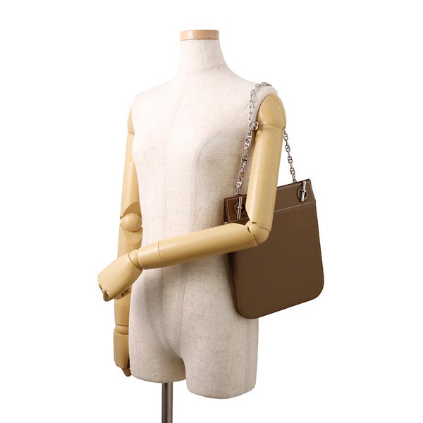 エルメス ショルダーバッグ ポッシュ・クリケティス エトゥープ/シルバー金具 スイフト K刻印