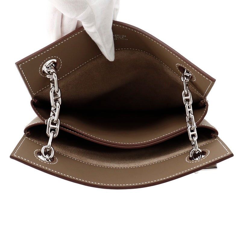 エルメス ショルダーバッグ ポッシュ・クリケティス エトゥープ/シルバー金具 スイフト K刻印