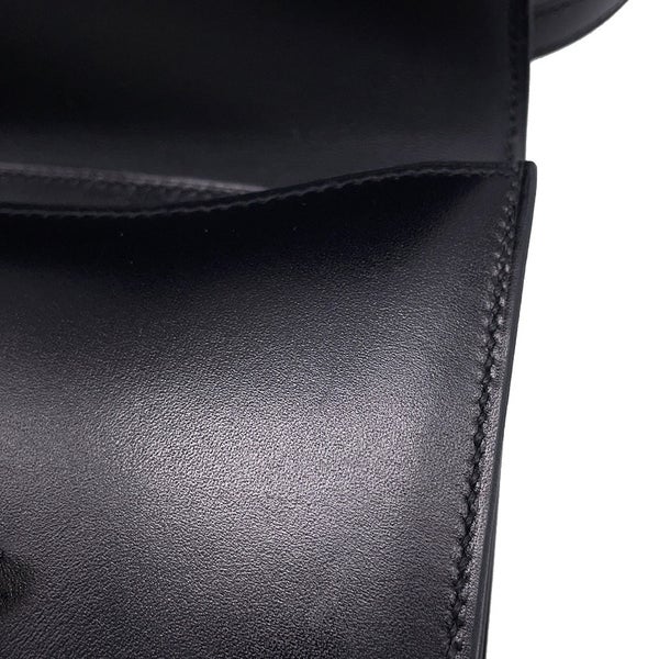エルメス ミニ コンスタンス3 ミロワール ブラック/シルバー金具 ボックスカーフ W刻印 黒