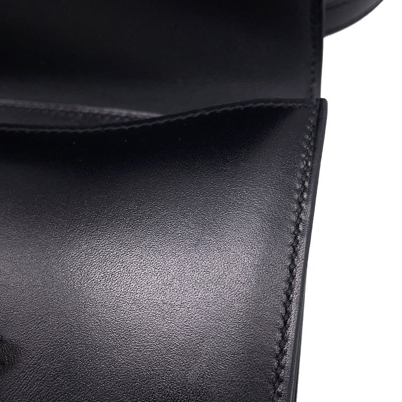 エルメス ミニ コンスタンス3 ミロワール ブラック/シルバー金具 ボックスカーフ W刻印 黒
