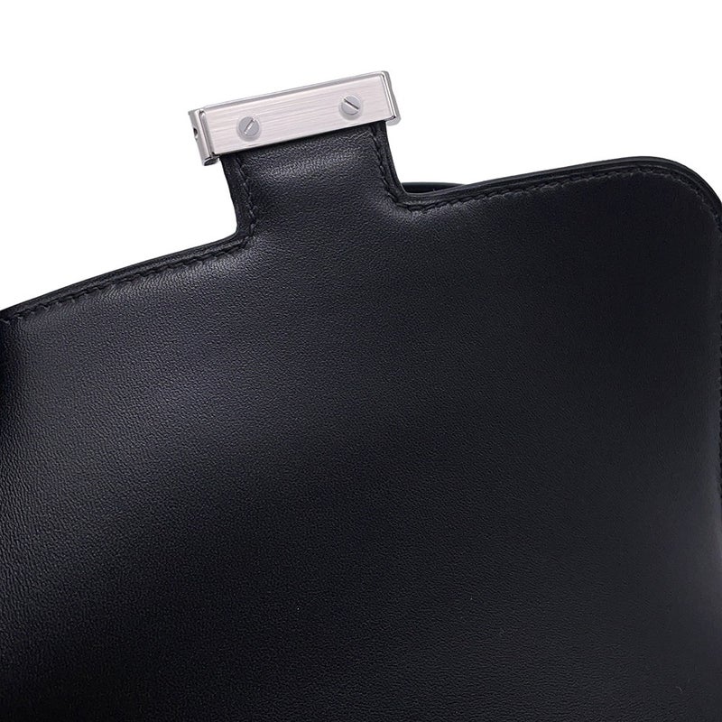 エルメス ミニ コンスタンス3 ミロワール ブラック/シルバー金具 ボックスカーフ W刻印 黒