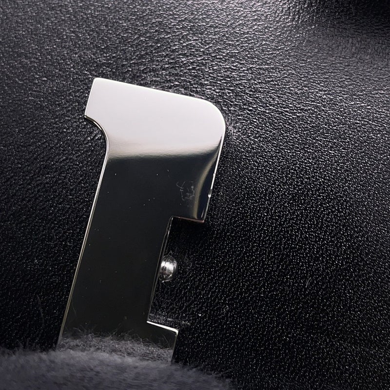 エルメス ミニ コンスタンス3 ミロワール ブラック/シルバー金具 ボックスカーフ W刻印 黒