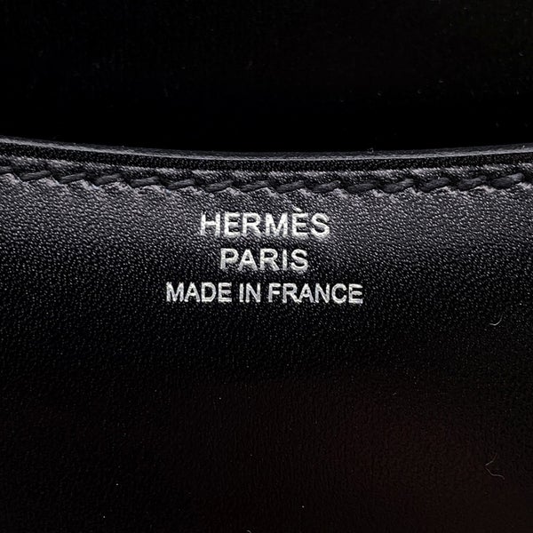 エルメス ミニ コンスタンス3 ミロワール ブラック/シルバー金具 ボックスカーフ W刻印 黒