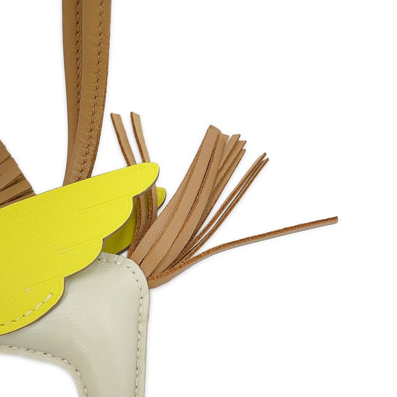 エルメス バッグチャーム ロデオPM ペガサス クレ/ライム/チャイ ラムスキン U刻印 HERMES