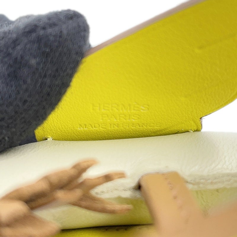 エルメス バッグチャーム ロデオPM ペガサス クレ/ライム/チャイ ラムスキン U刻印 HERMES