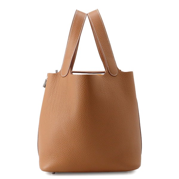 エルメス ハンドバッグ ピコタンロックMM ゴールド/シルバー金具 トリヨンクレマンス K刻印