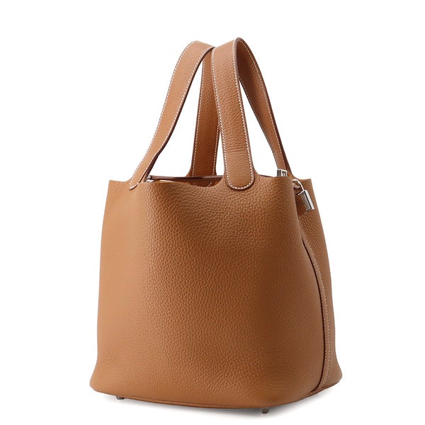 エルメス ハンドバッグ ピコタンロックMM ゴールド/シルバー金具 トリヨンクレマンス K刻印