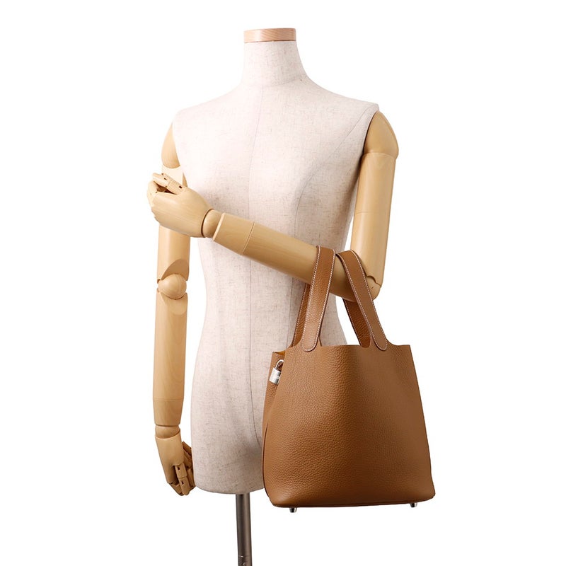 エルメス ハンドバッグ ピコタンロックMM ゴールド/シルバー金具 トリヨンクレマンス K刻印