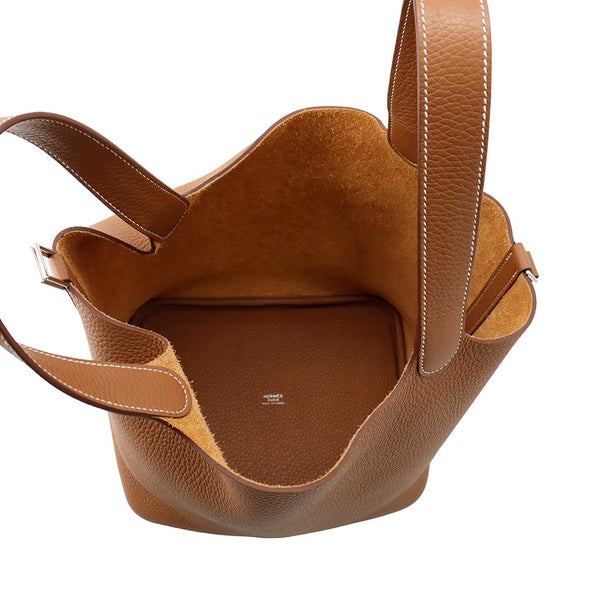 エルメス ハンドバッグ ピコタンロックMM ゴールド/シルバー金具 トリヨンクレマンス K刻印