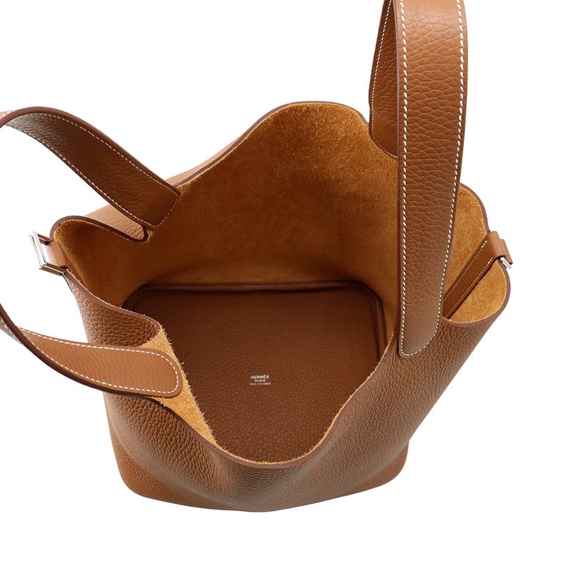 エルメス ハンドバッグ ピコタンロックMM ゴールド/シルバー金具 トリヨンクレマンス K刻印