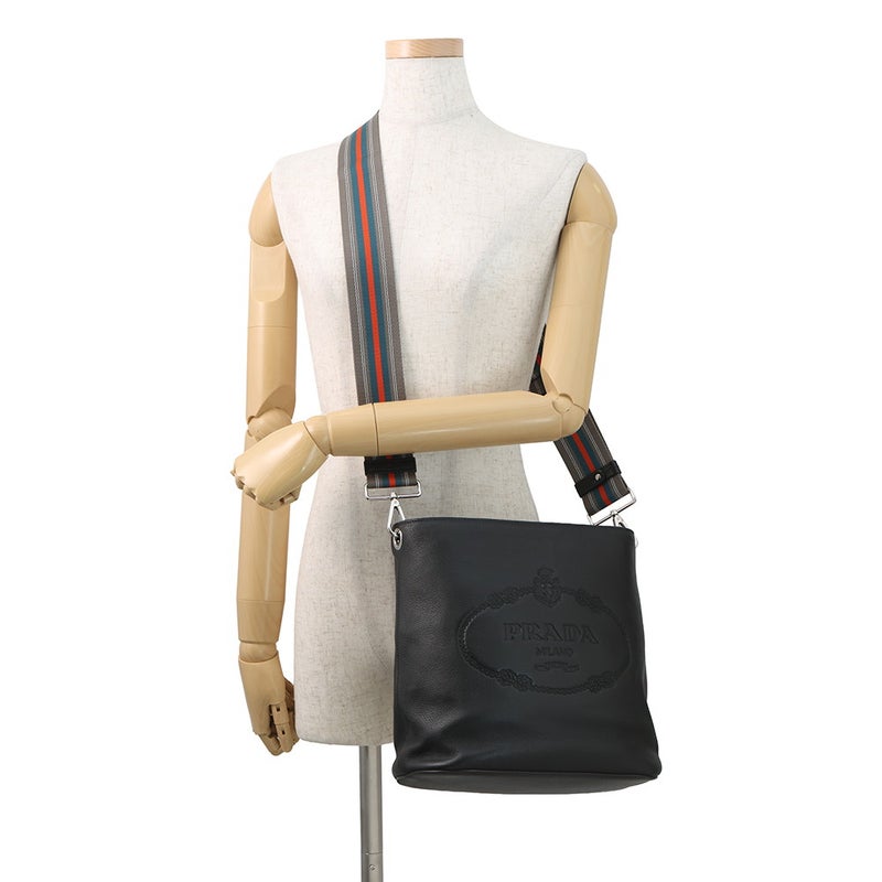 プラダ ショルダーバッグ ヴィッテロフェニックス レザー 1BE057 PRADA 黒 アウトレット品