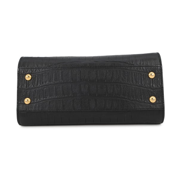 サンローランパリ ハンドバッグ ベイビーカバス クロコ型押しレザー 568853 SAINT LAURENT PARIS 2way 黒