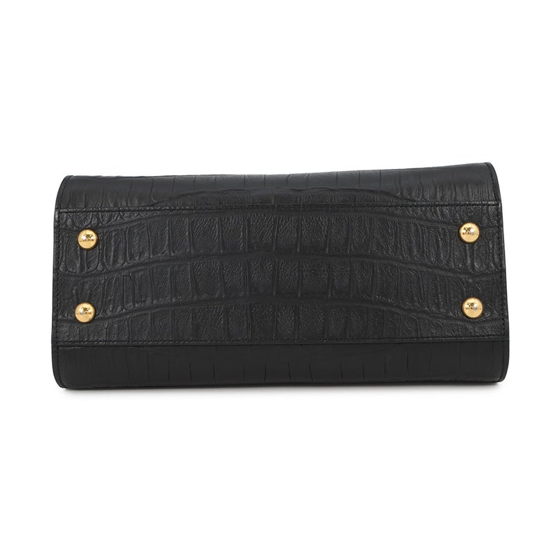 サンローランパリ ハンドバッグ ベイビーカバス クロコ型押しレザー 568853 SAINT LAURENT PARIS 2way 黒