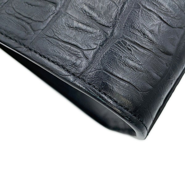 サンローランパリ ハンドバッグ ベイビーカバス クロコ型押しレザー 568853 SAINT LAURENT PARIS 2way 黒