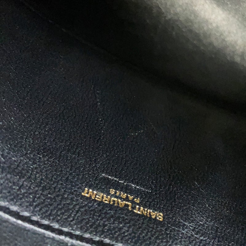 サンローランパリ ハンドバッグ ベイビーカバス クロコ型押しレザー 568853 SAINT LAURENT PARIS 2way 黒