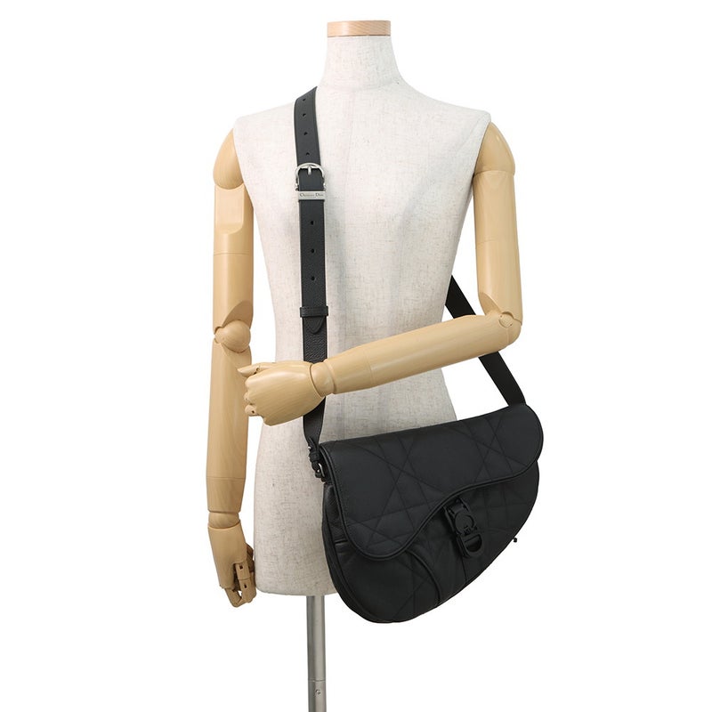 クリスチャン・ディオール ハンドバッグ マキシカナージュ サドル ツインバッグ 1ADPO306MNE Christian Dior 2way 黒