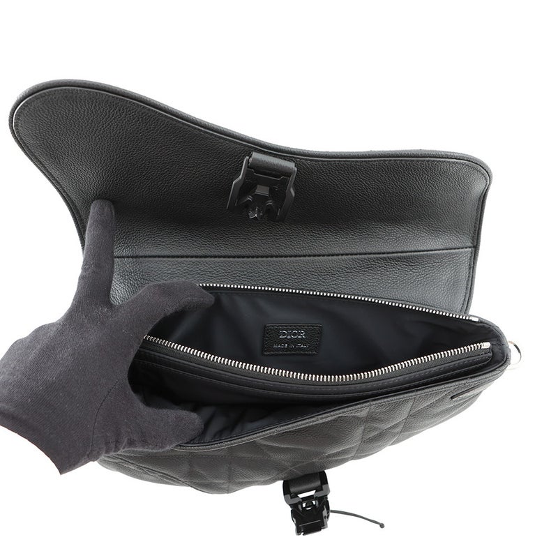 クリスチャン・ディオール ハンドバッグ マキシカナージュ サドル ツインバッグ 1ADPO306MNE Christian Dior 2way 黒