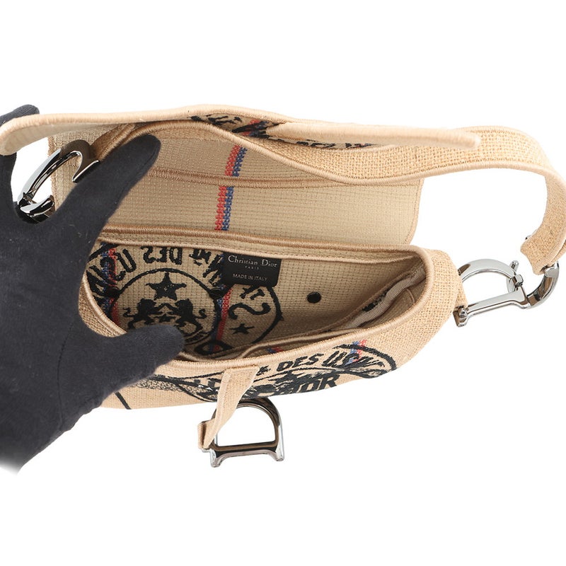 クリスチャン・ディオール ショルダーバッグ ディオール ユニオン モチーフ ジュート サドルバッグ M0446BRUW