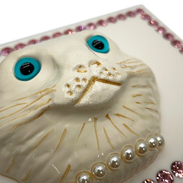 グッチ ショルダーバッグ キャット プラスチック ラインストーン フェイクパール 500259 GUCCI バッグ 白